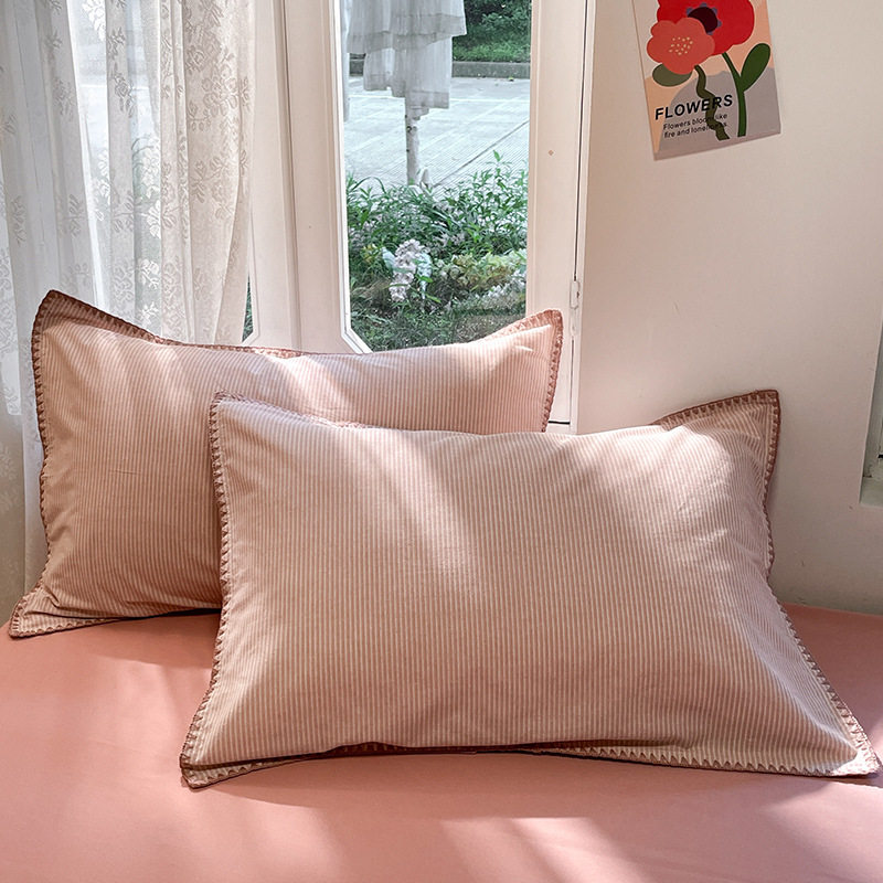 Quality Home Autumn and Winter Thickened Cotton Sanding Shell Edge Four-piece Set Cotton Warm Quilt Cover Bed Bag Bedding