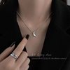 Sweet cool hot girl moon necklace female summer ins cold style hip hop clavicle chain 2023 New neck chain accessories