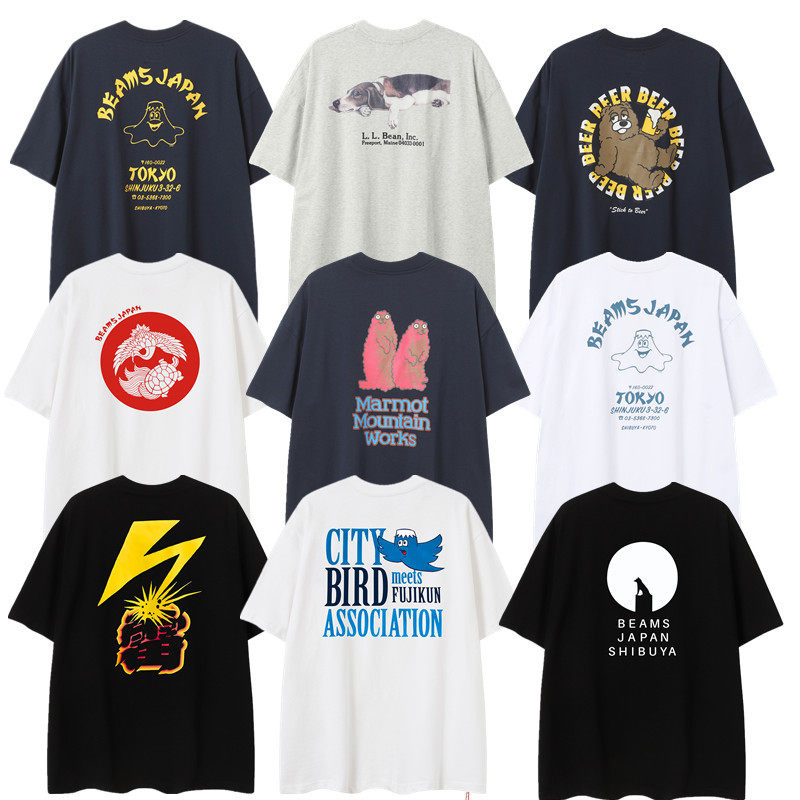 เสื้อยืดแขนสั้นลายการ์ตูน สไตล์ญี่ปุ่น แนวสตรีท แบรนด์ดัง ทรงหลวมสบาย ใส่ได้ทั้งชายและหญิง ดูเรียบง่าย สไตล์ชิลๆ พร้อมภาพภูเขาฟูจิ