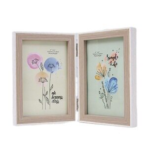 Factory wholesale two folding double-sided photo frame retro combination table 6 inch 7 inch conjoined photo studio photo frame frame ornaments