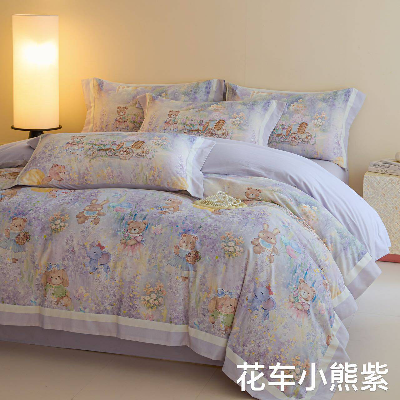 Cotton Digital Reactive Printed Bed Bed Sheetss Brushed Four-Piece Set Single Double 100% Cotton Pure Cotton Dormitory Group Purchase Wholesale