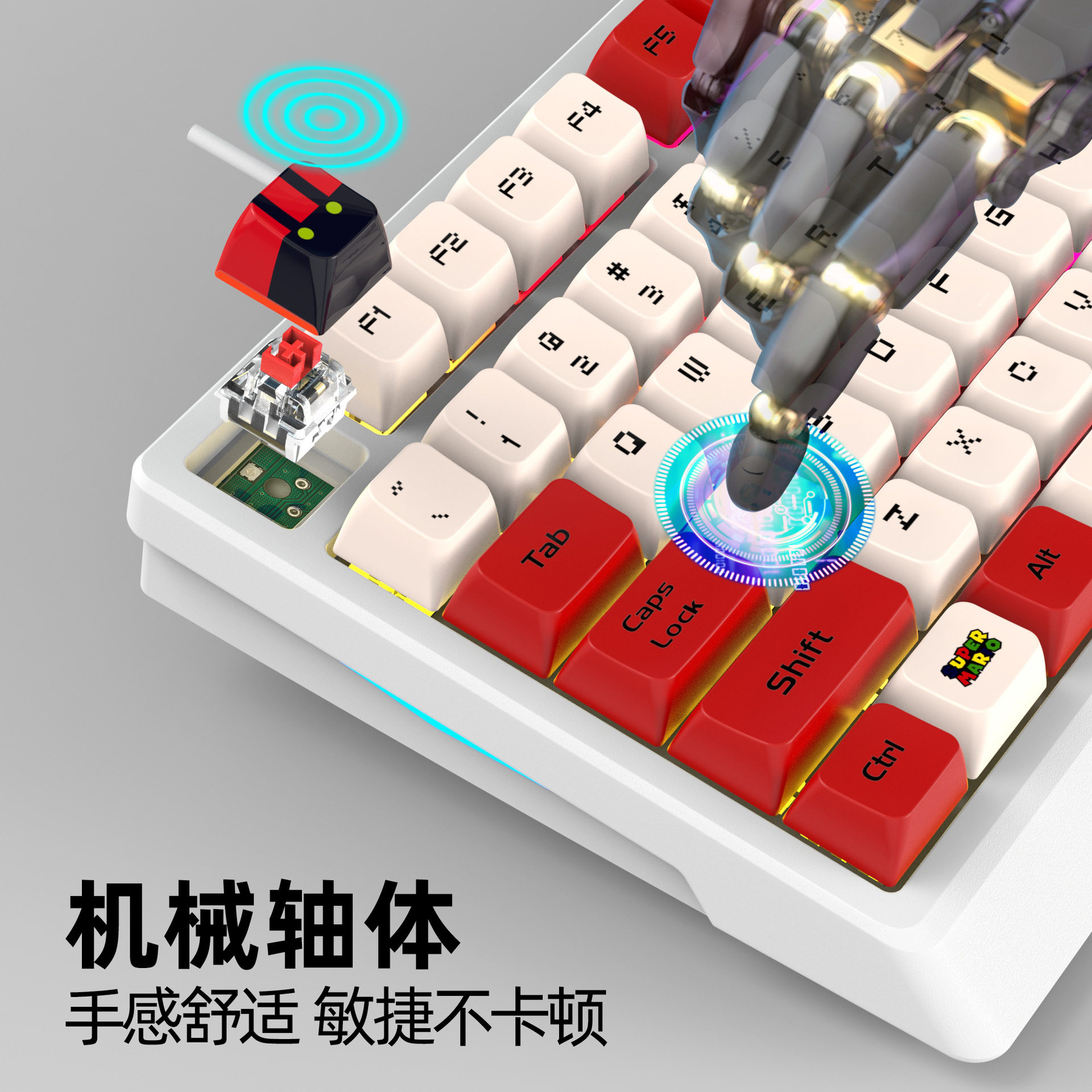 New Spot Wired Mechanical Keyboard K98 Rgb Lighting Green Axis 98 Keys Full Key No-Rush E-Sports Gaming Peripherals