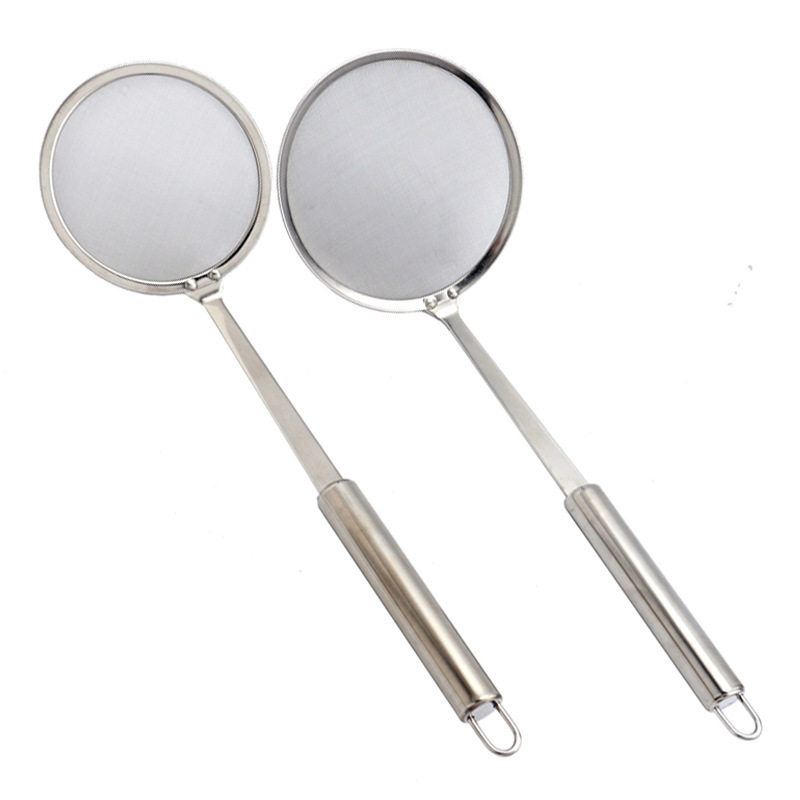 304 Stainless Steel Oil Strainer Spoon, Skimmer Spoon with 100 Mesh Filter, Household Hot Pot Foam Oil Separator, Kitchen Strainer Spoon
