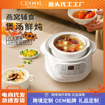 Electric Stew Pot for Soup, Fully Automatic Water-Proof Stew, Mini Household Special Porridge and Bird's Nest Electric Stew Pot, Ceramic Liner Health Pot