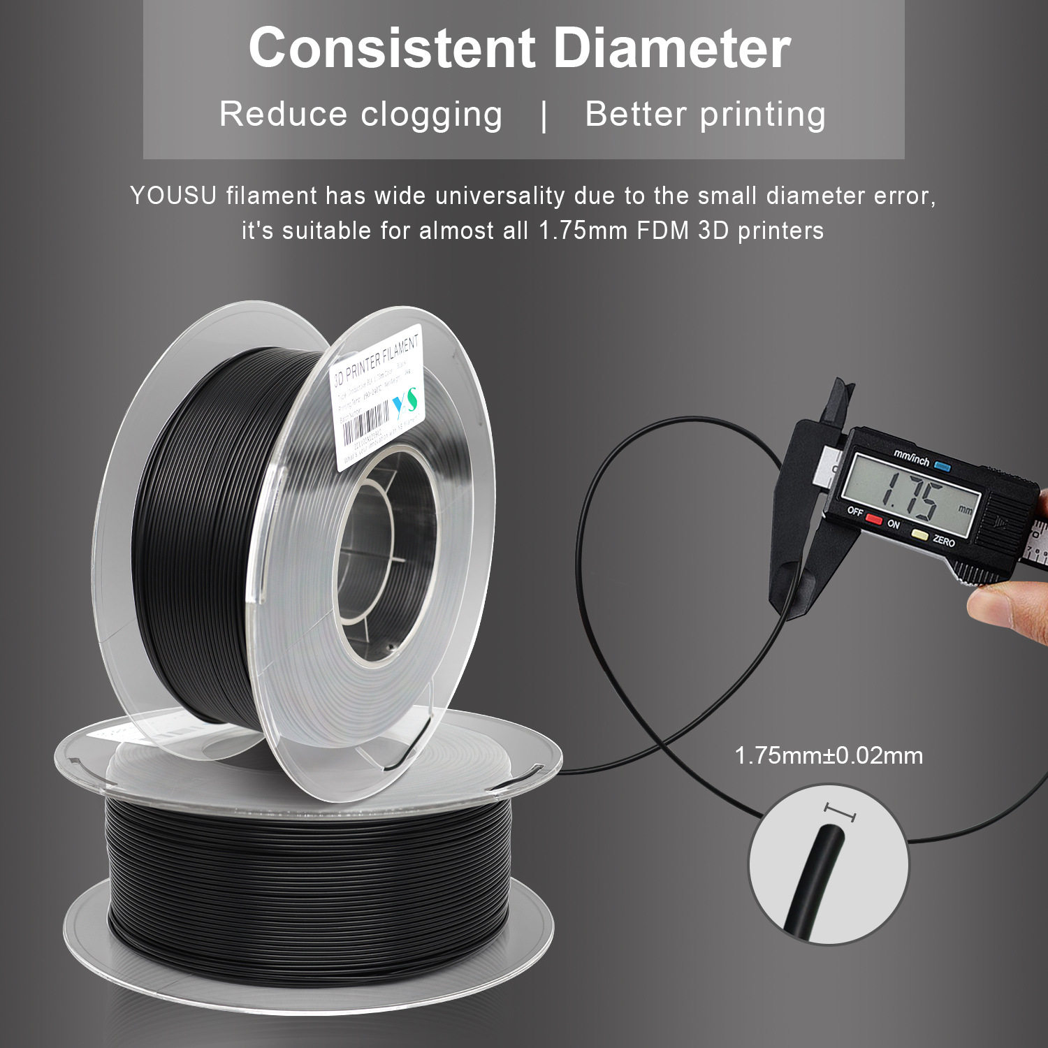 3d打印机耗材导电pla 黑色1.75mm特殊FDM 1KG/卷PLA 电阻率约2.39 - 图2