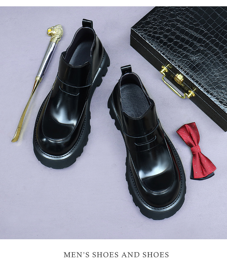 Giày Chelsea boot nam da bò thật cổ thấp dáng công sở — Màu nâu, Màu đen, Màu nâu cộng với nhung, Màu đen cộng với nhung