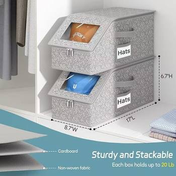 Lt Amazon Multifunctional Hat Storage Box Large Capacity Foldableable Baseball Cap Storage Box with Lid Dust Box