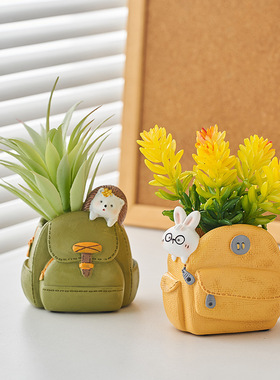 可爱背包大容量笔筒公室桌面笔筒摆件学生书桌装饰品教师节礼物