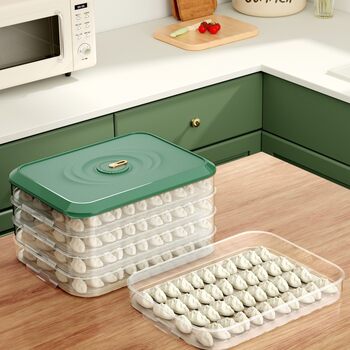 Large Capacity Dumpling Box Household Refrigerator Special Sealed Fresh-keeping Multi-layer Quick-frozen Food Wonton Storage Box