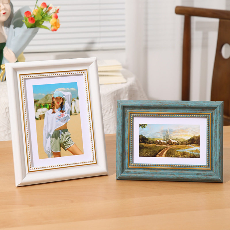 European classical photo frame table 6 inch 7 inch 8 inch 10 inch photo frame decorative wall A4 ID frame