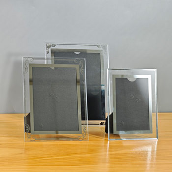 Cross-Border Crystal Photo Frame Empty Frame Factory Wholesale 6inch Picture Frame Display Stand A4 Certificate of Honor Glass Transparent Frame