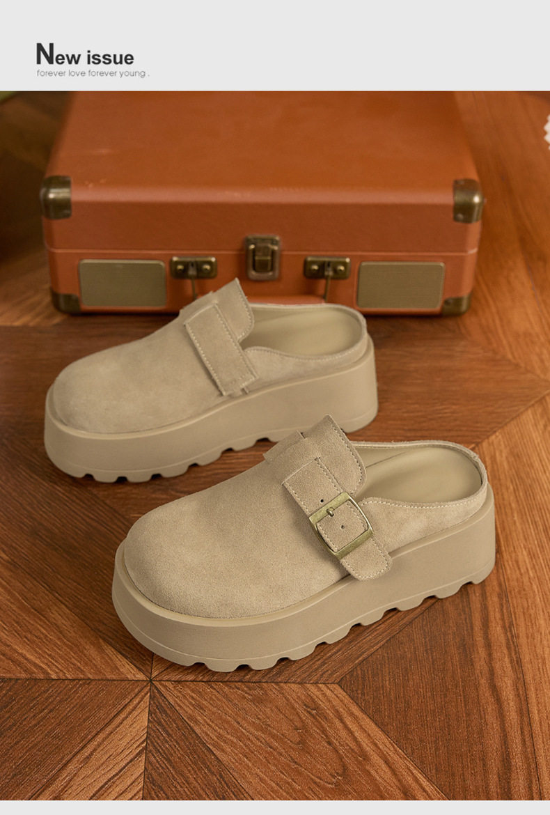 Sandal Birkenstock nữ đế dày mũi tròn, phong cách thoải mái — Xanh rêu, Kaki, Nâu lạc đà chi tiết 12