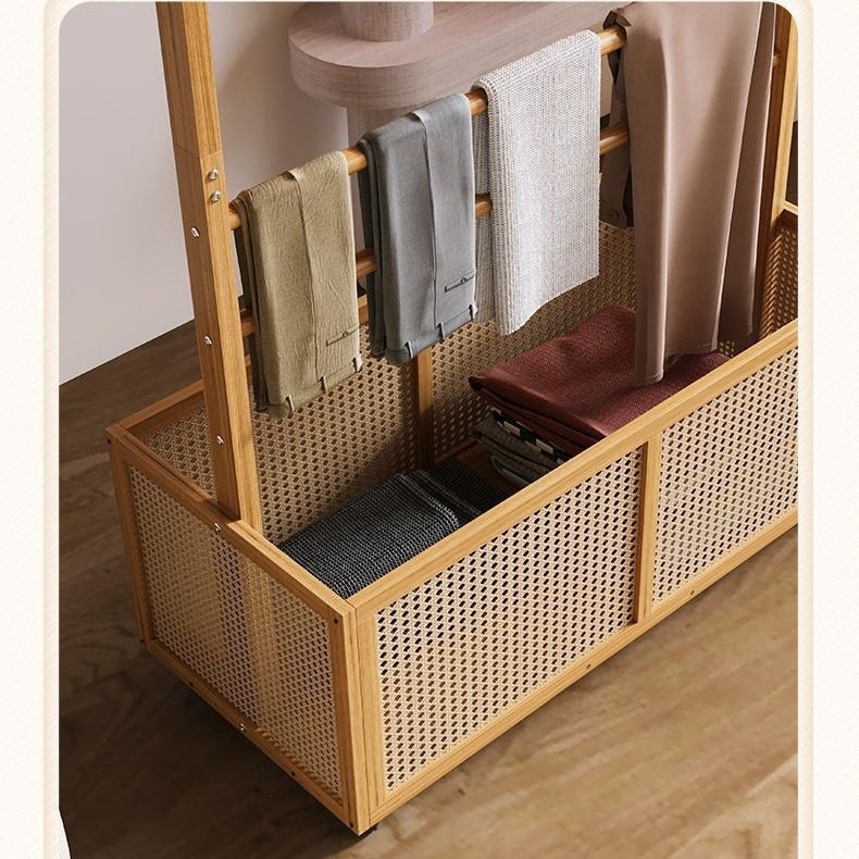 Clothes Rack integrated hanger mobile hanger new Chinese style Bed & Breakfast hotel high-end Internet celebrity floor rack