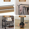Clothes Rack Floor-Standing Vertical Home Bedroom Clothes Rack Dormitory Thickened Removable Wheeled Coat Rack Clothes Drying Rod