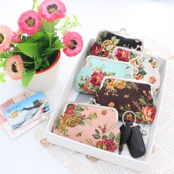 ebay AliExpress supply classic rose fashion buckle coin purse card key bag wholesale