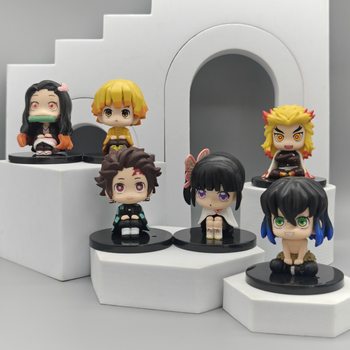New Blind Box Figure Demon Slayer Squad Q Version Tanjiro Butterfly Zenitsu Doll Gashapon Machine Ornament Toy