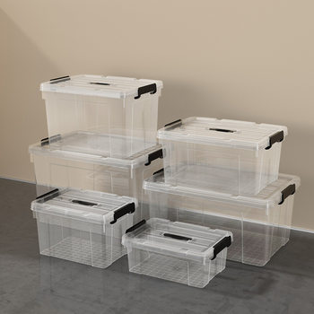SPACEXPERT Clothes Storage Box Plastic Storage Box Transparent Household Large Thickened Storage Box with Handler