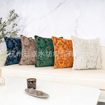 European-style Velvet Jacquard Pillow Case Living Room Leather Sofa Pillow Hotel Bar KTV Sofa Backrest with Core