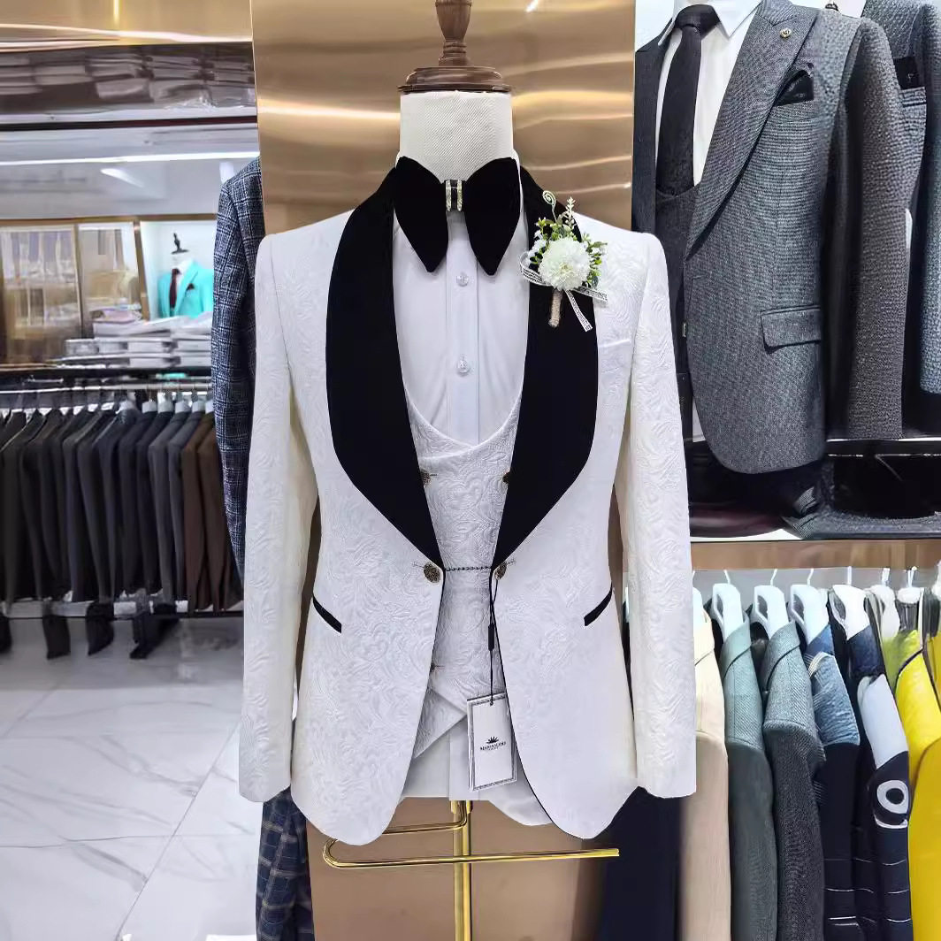 men's wedding casual host suit 3-piece set