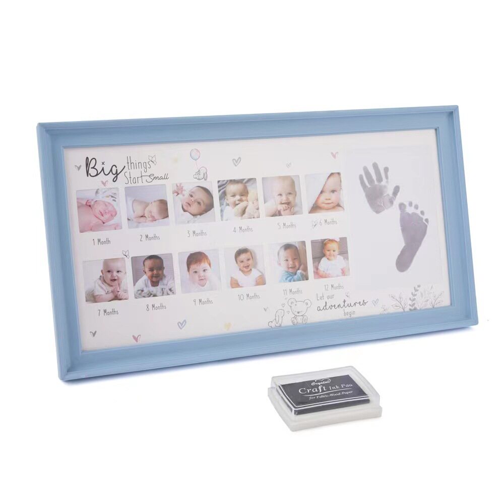 PP Baby 12 Months Hand Footprint Commemorative Photo Frame Infant Year Old Growth Record Creative Photo Frame Cross Border