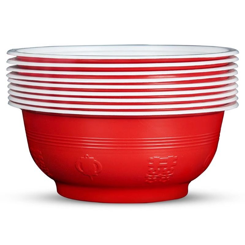 Disposable rural wedding festive bowl chopsticks suit housewarming wedding banquet cup plate spoon food grade tableware wholesale