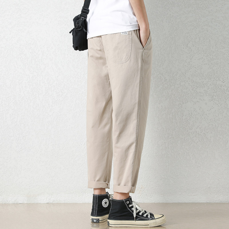 休闲裤子男士春夏季爆款宽松直筒2026新款工装潮牌九分运动长裤子