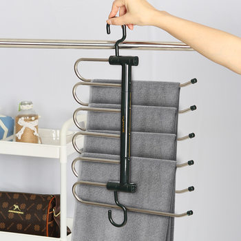 Folding Pants Rack for Home Use, Pants Clip Hanger, Multifunctional Clothes Drying Rack, Non-Marking Pants Hanger, Non-Slip Storage Organizer