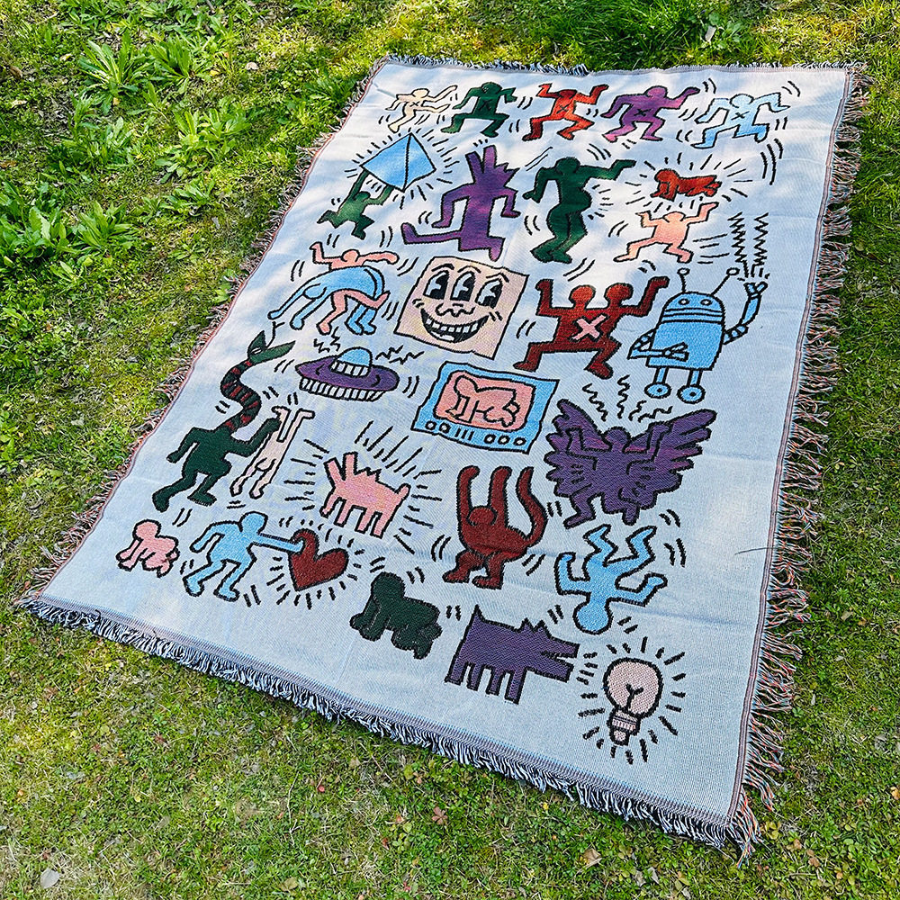 Woven picnic blanket Sucre outdoor camping blanket sofa cover cloth summer multi-functional line blanket Bohemian blanket