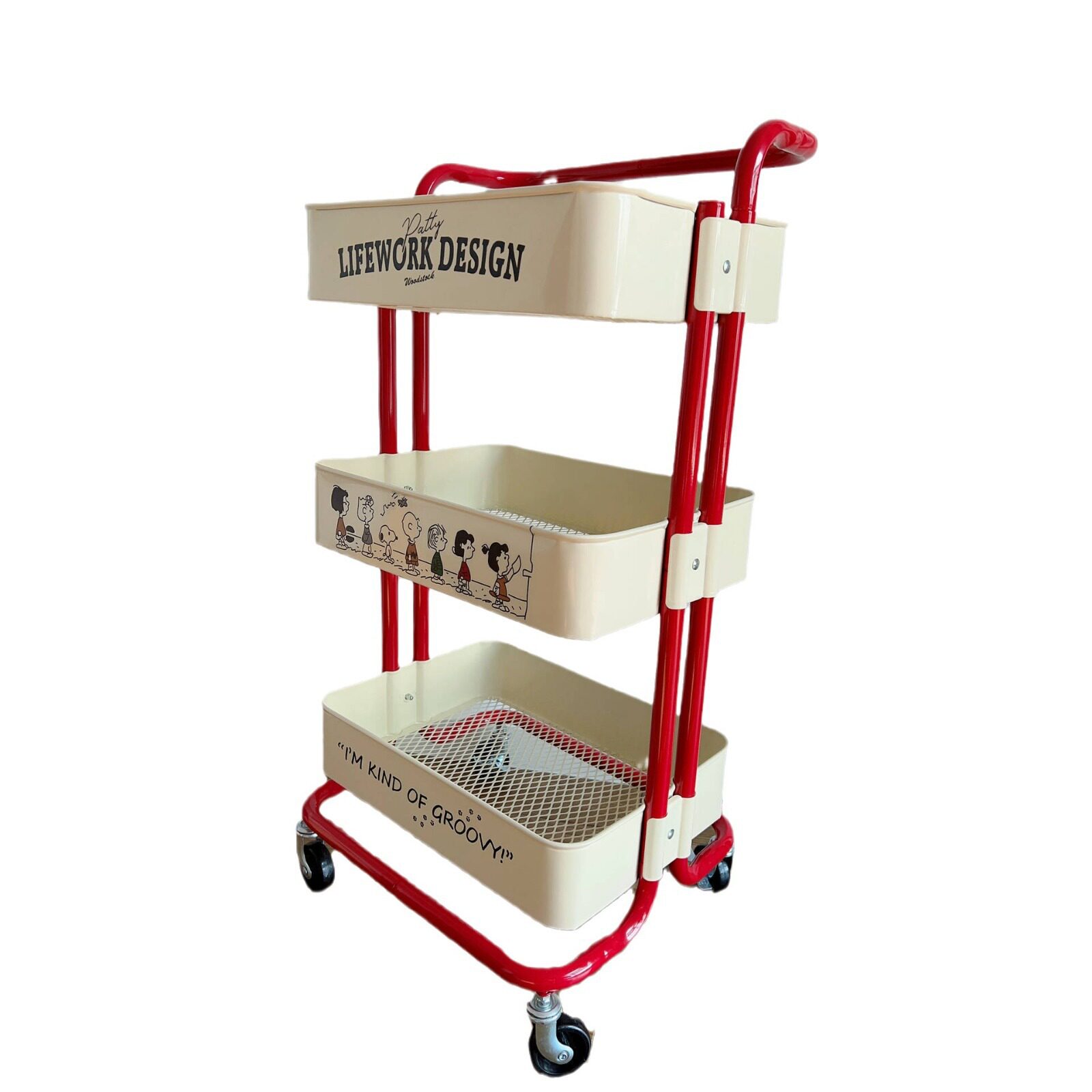 Internet-famous Small Cart Storage Rack Household Pulley Kitchen Storage Rack Snacks Living Room Storage Rack Bathroom Bookshelf