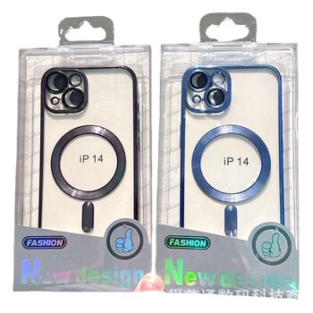 Suitable for iPhone 17Pro Mobile Phone Case Electroplated Magnetic Suction 16Promax Transparent Protective Cover 14 Lens Film Soft Shell
