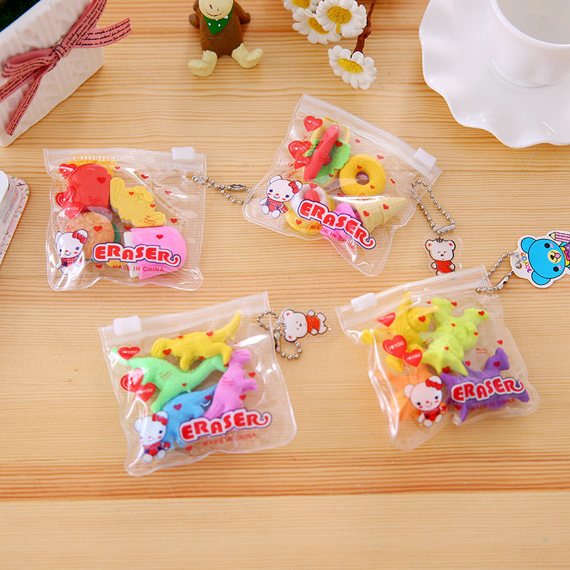 Creative Cute Pencil Eraser Wholesale Cartoon Children's Stationery School Supplies Prizes Elementary School Student Reward Gifts