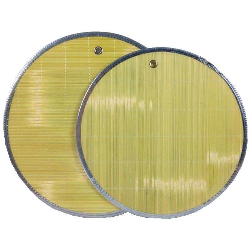 Farmhouse Green Bamboo Cover Mat Dumpling Tray Cover Pad Round Thickened Double-Sided Steel Edge with Buckle Placemat Free Shipping
