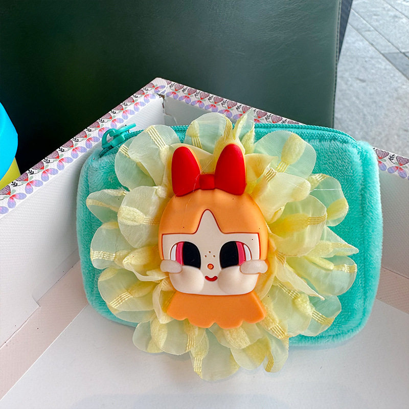 Cute Crying Baby Mesh Flower Cartoon Little Girl Girl Heart Cute New Product New Storage Wallet