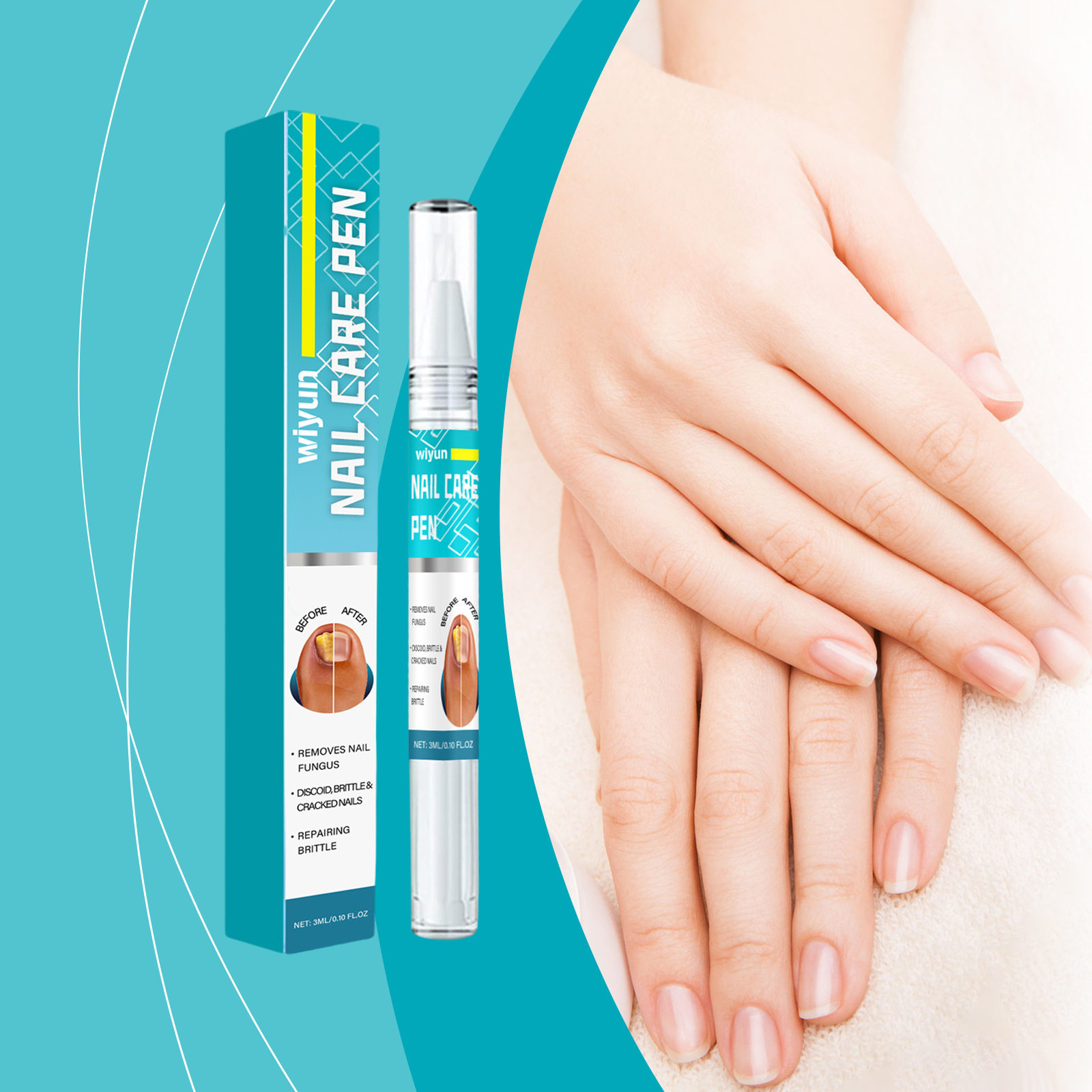 WIYUN ネイルケアペン 足と手に潤いを与えてケアし、爪の表面を...