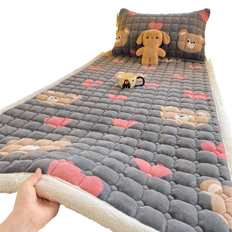Milk Velvet Mattress, Winter Fleece-Lined Mattress, Household Velvet Blanket, Soft Cushion Mattress, Quilt, Dormitory Student Single Mat