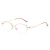 New Women's Metal Half-Frame High-Definition Myopia Glasses, Fashionable and Versatile Glasses Frames, Anti-Blue Light Flat Glasses
