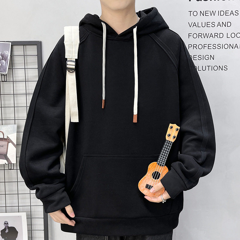 Áo Hoodie Nam Tay Dài Form Rộng Màu Be, Đen, Nâu, Xám