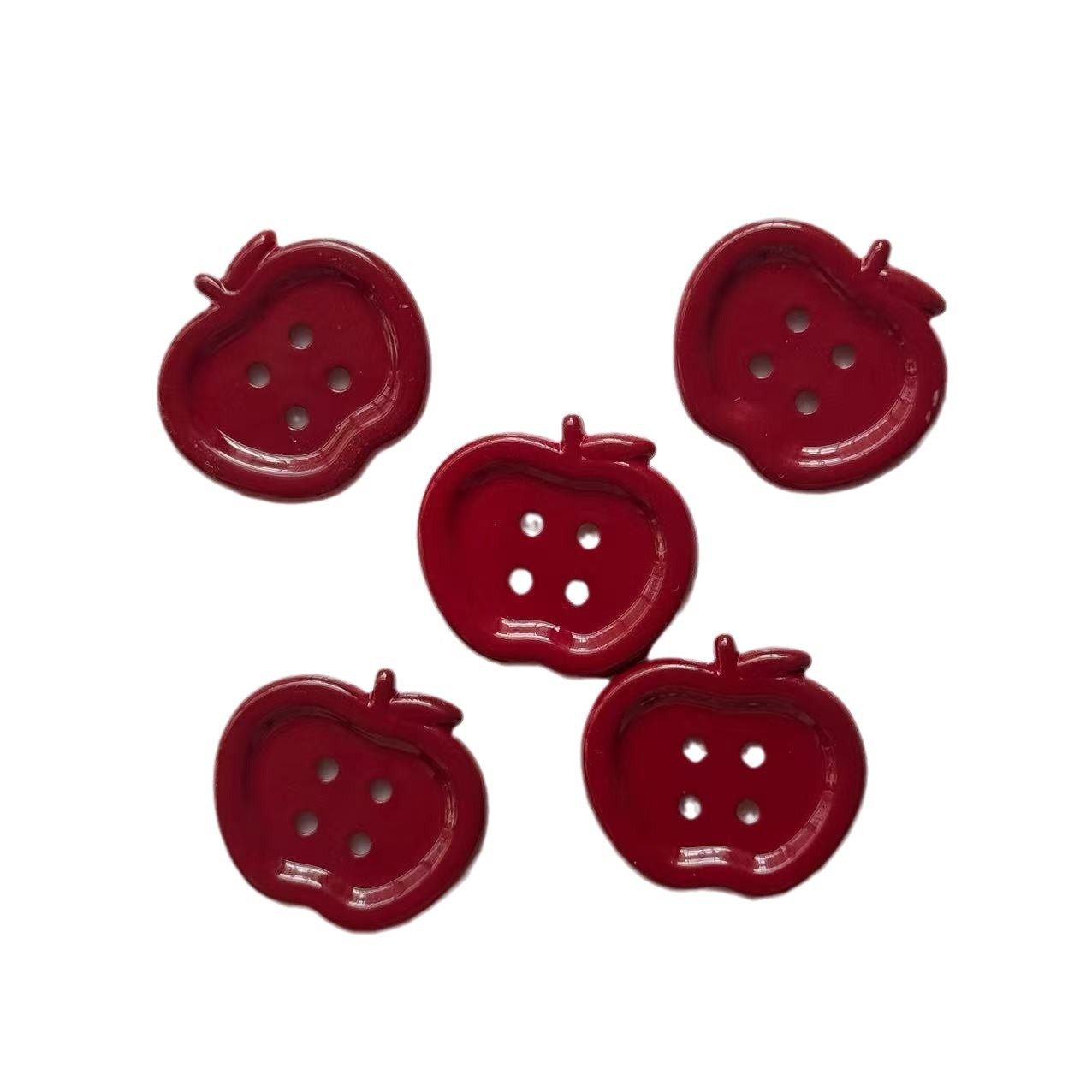 New wine red Apple Button Accessories DIY Handmade Material Headwear Shoes Flower Decoration Patch Phone Case Collocation