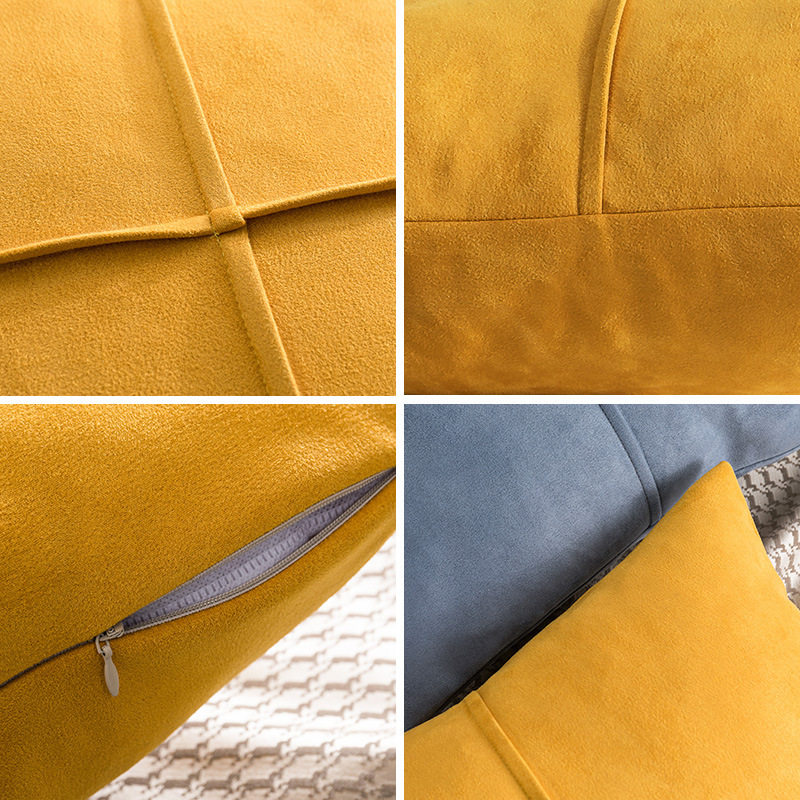 Factory Direct supply solid color suede pillow simple ins style sofa pillow backrest home bedroom bed pillow