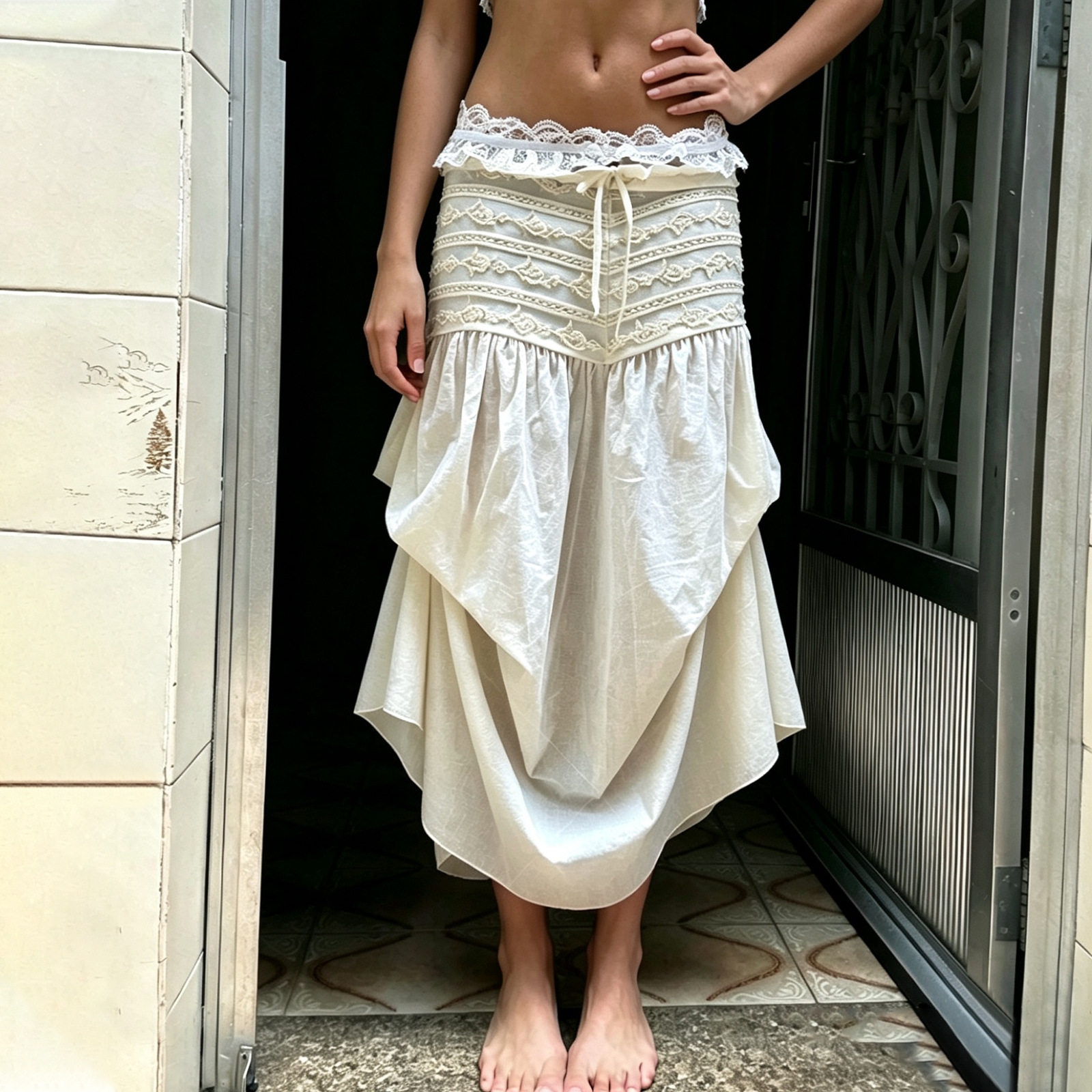 High Waisted Pleated Midi Skirt Fashionable Versatile Street Style Summer Collection Wholesale Available