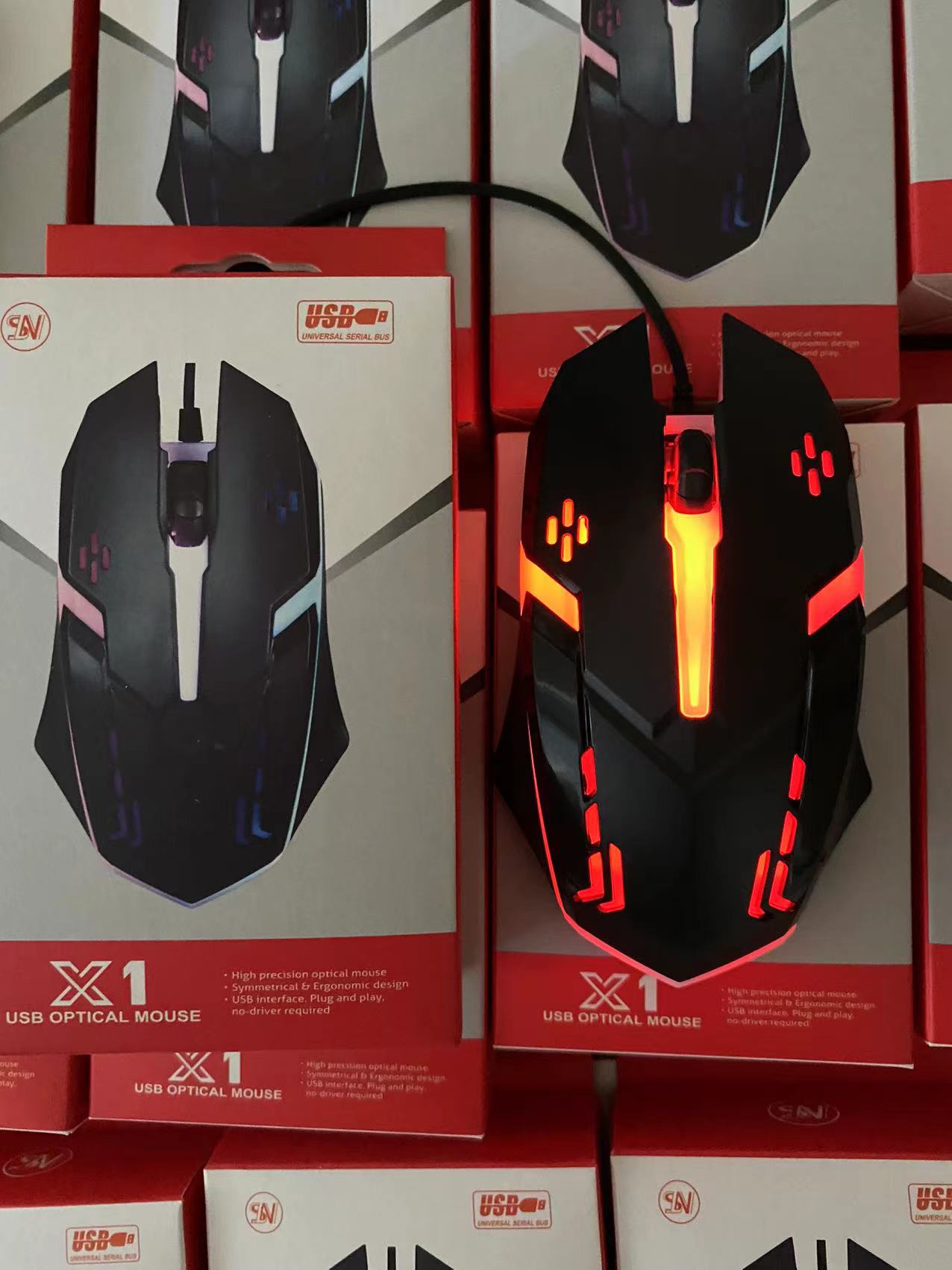 新款1.5米有线鼠标跨境鼠标批发电脑配件USB发光鼠标办公游戏鼠标