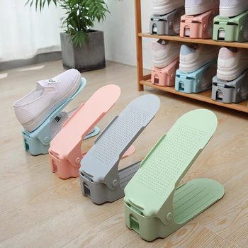 Simple Adjustable Double-Layer Shoe Rack for Home Use, Plastic Dustproof Shoe Storage Rack, Shoe Holder, Nordic Storage Rack
