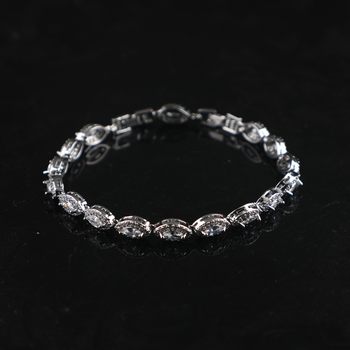 Foreign Trade Cross-Border Hot-Selling Korean Style Bracelet European and American Simple Temperament Zircon Bracelet Personalized Fashion Copper Platinum Bracelet