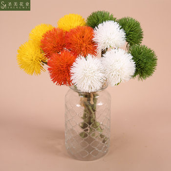 Artificial Dandelion Fruit, Green Onion Flower, Plastic Table Tennis Fruit, Chestnut Fruit, Artificial Flower, Green Plant, Home Living Room Decoration, Artificial Flower