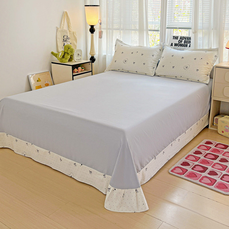 Class a Naked Sleeping Pure Cotton Four-Piece Set for Home Use, All-Cotton Student Dormitory Duvet Cover Bedding, Thickened Three-Piece Set, Ins Style