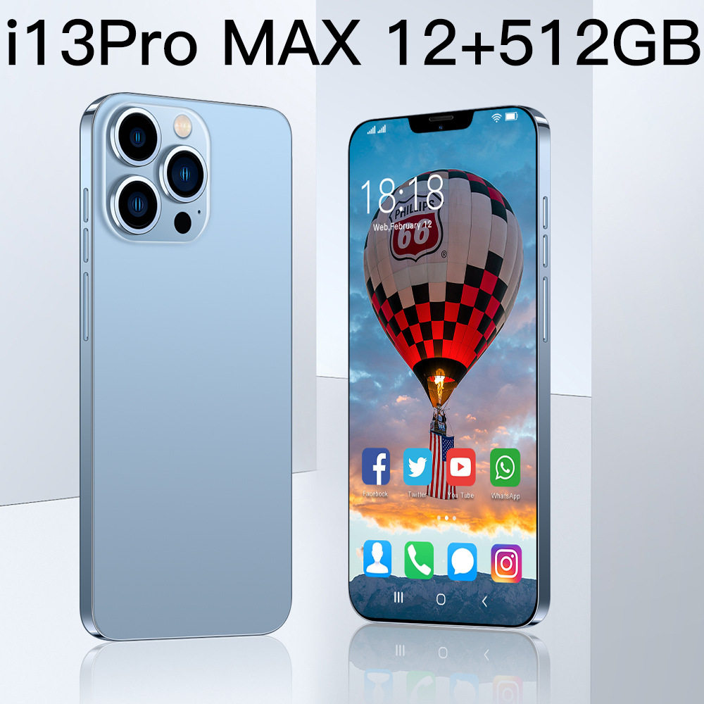 I13Promax高清屏6.8寸500W像素安卓智能手机跨境现货真4G（2+16）
