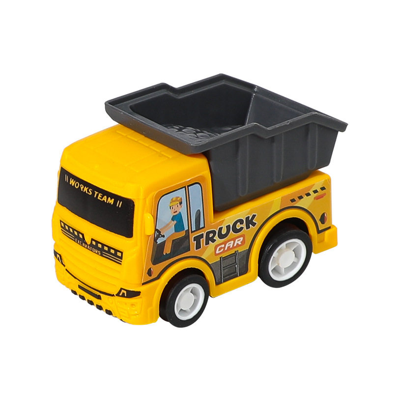 儿童卡通迷你工程车挖掘机男孩回力玩具车小汽车地摊玩具货源批发