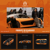 Оптовая продажа-TM1:64 Модель легкосплавного автомобиля Mazda RX-7 с имитацией форсажа на боковой стороне