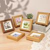 Hollow Photo Frame Oil Pastel Mini Square Small Photo Frame Wooden Frame DIY Empty Frame Kidsren's Works Mounting Watercolor Painting