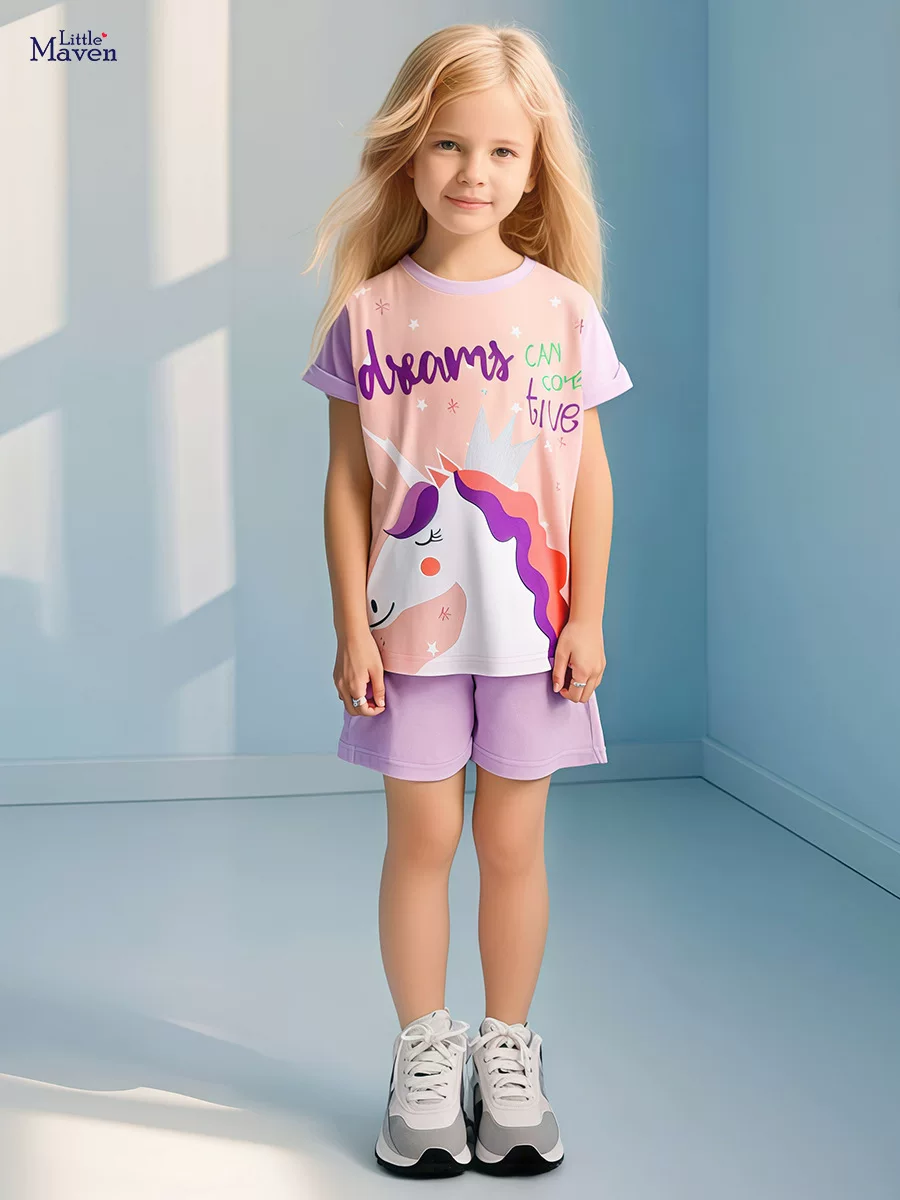 加工定制女童套装夏季儿童童装短袖纯棉童套装